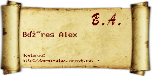 Béres Alex névjegykártya